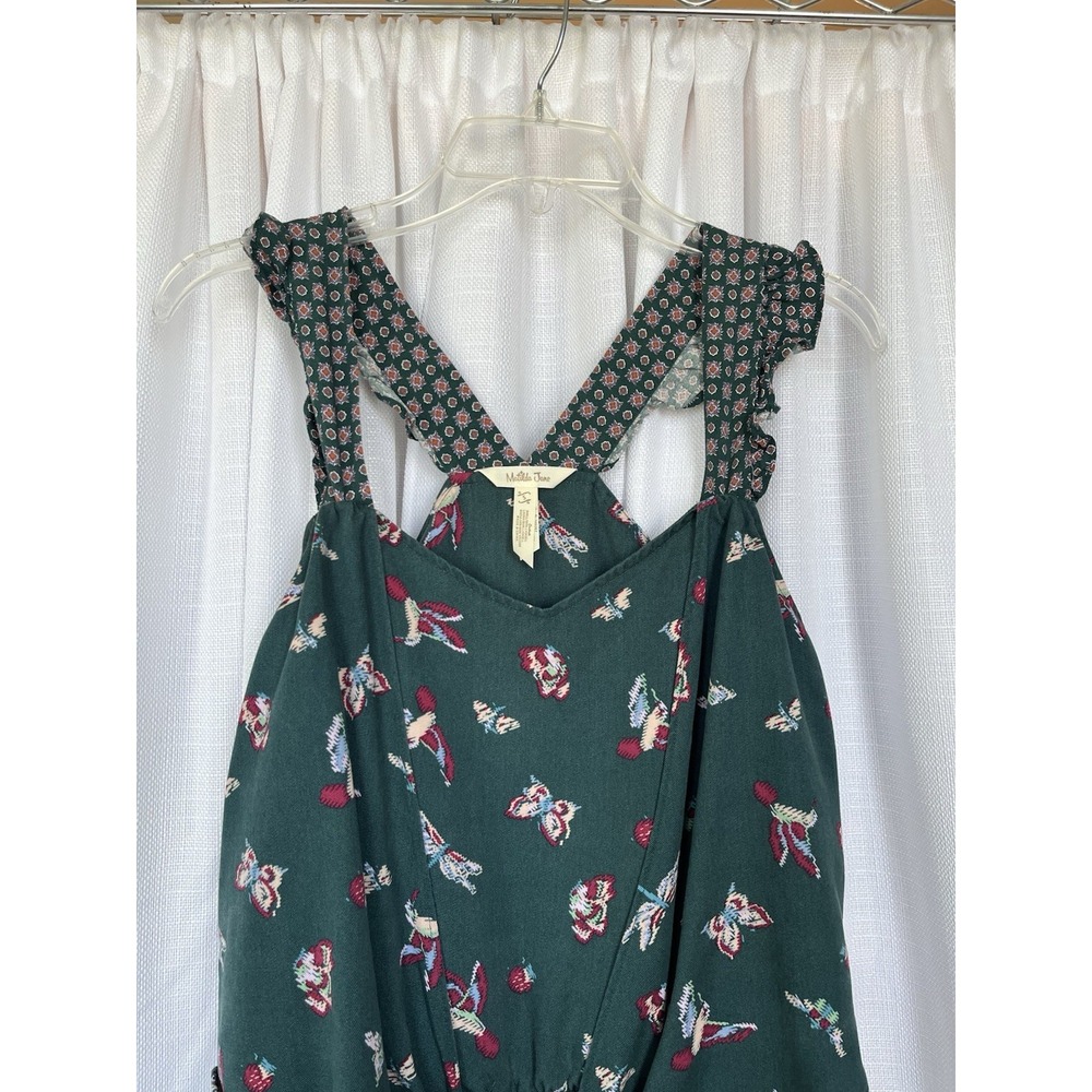 Women's Matilda Jane Evergreen Dream Jumpsuit Romper Tank Green Birds Small - Picture 4 of 11